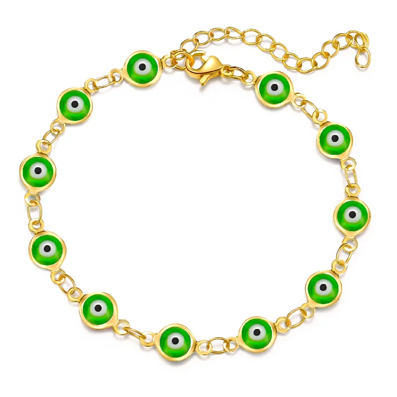 Gold Background Green Bracelet