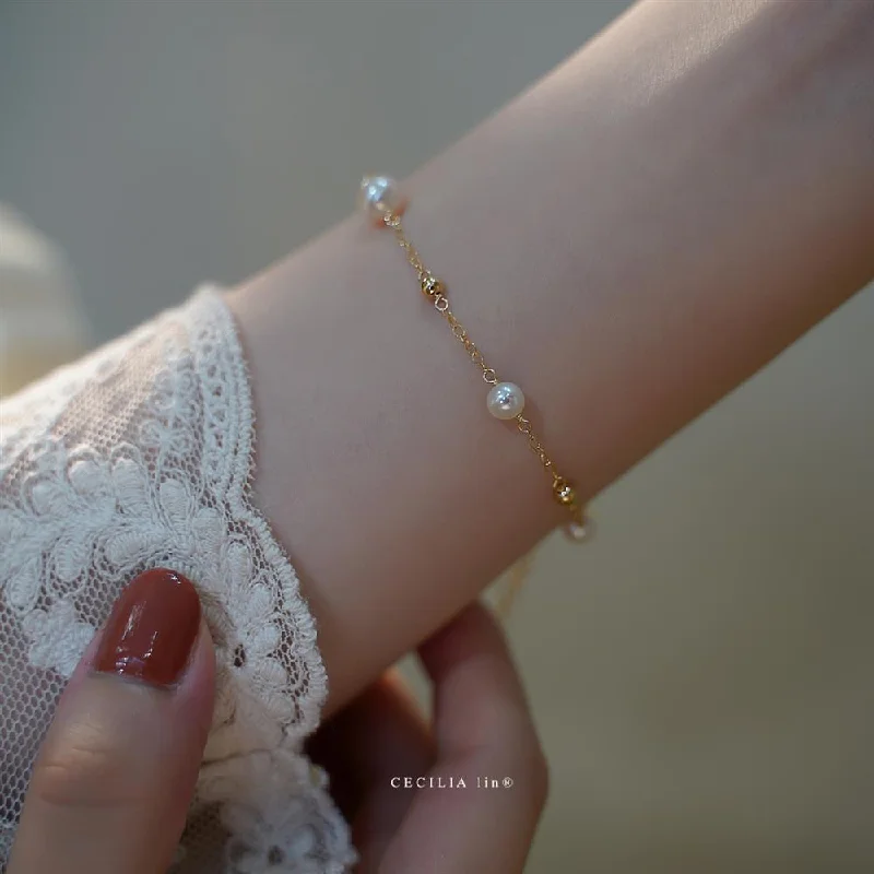 Starry Imitation Pearl Bracelet