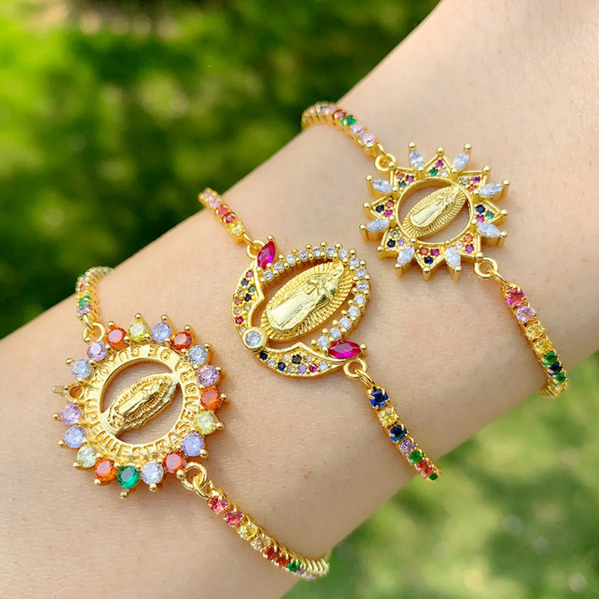 women's engraved bangles-Yiwu Bracelet Gooddiymulticolor Jewelry Diamond Mary Bracelet Wholesale