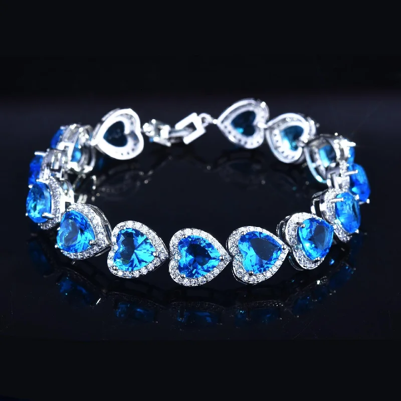 Navy Blue Diamond Bracelet [17cm]]