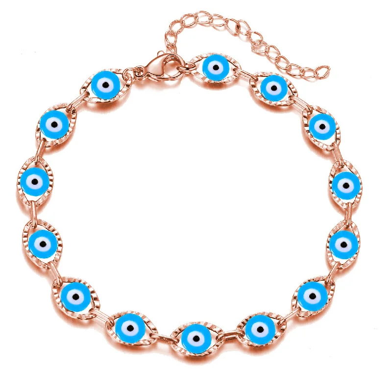 Rose Gold Light Blue Bracelet