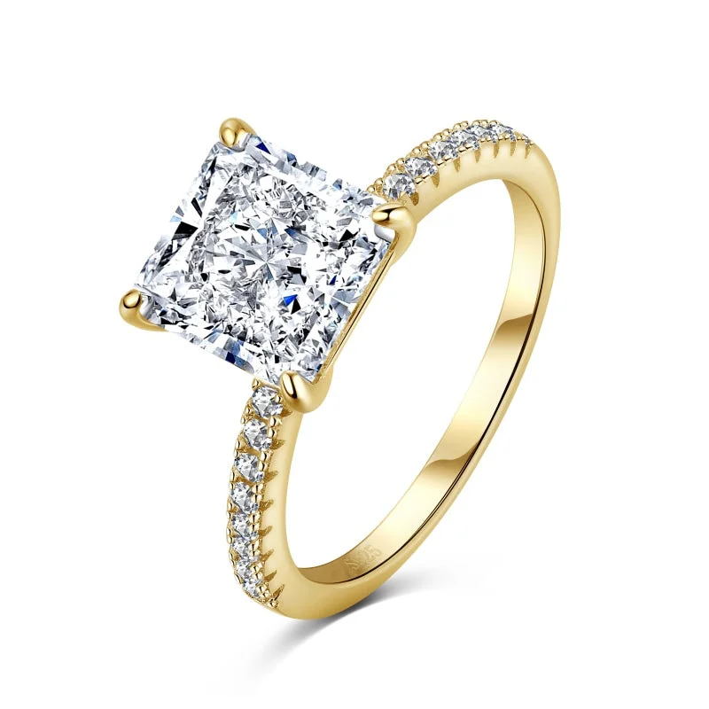 women's unique engagement rings with sapphires-Gold Princess Cut Diamond Ring