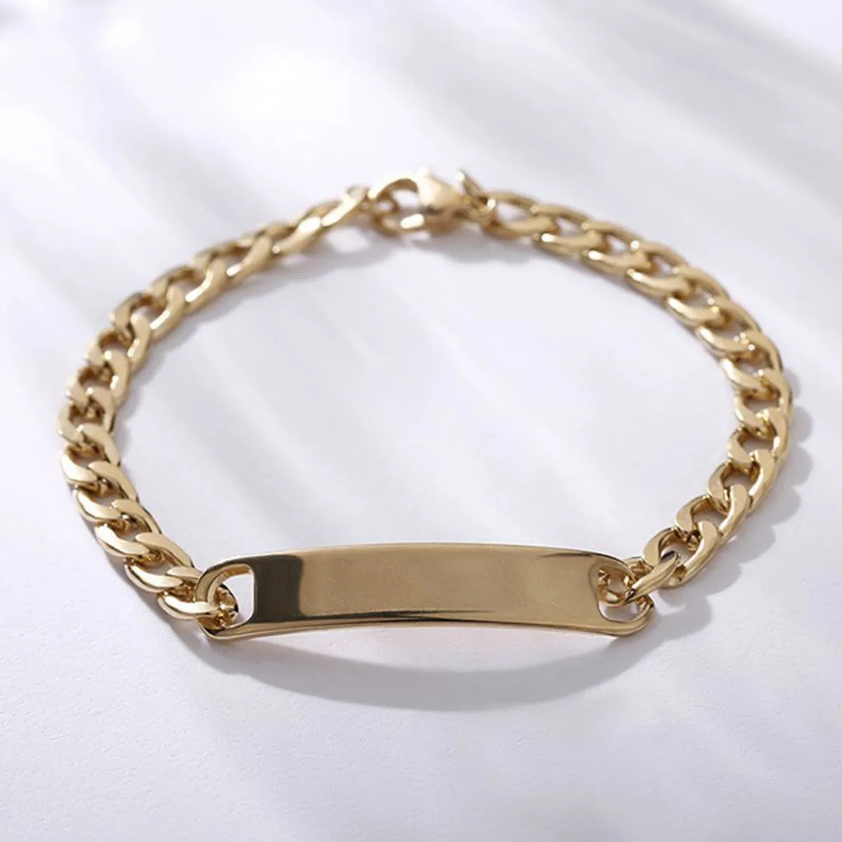 women's gold bangles-Fashion Simple Personalized Bendable Thick Chain Stainless Steel Bracelet