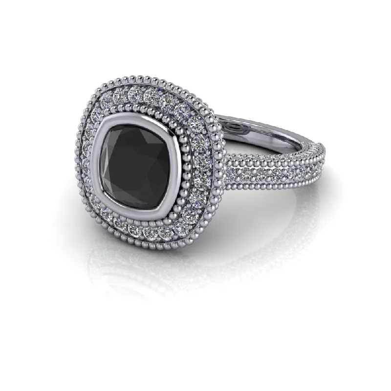 women's custom engagement rings-Angel No. 1 Black Diamond Engagement Ring