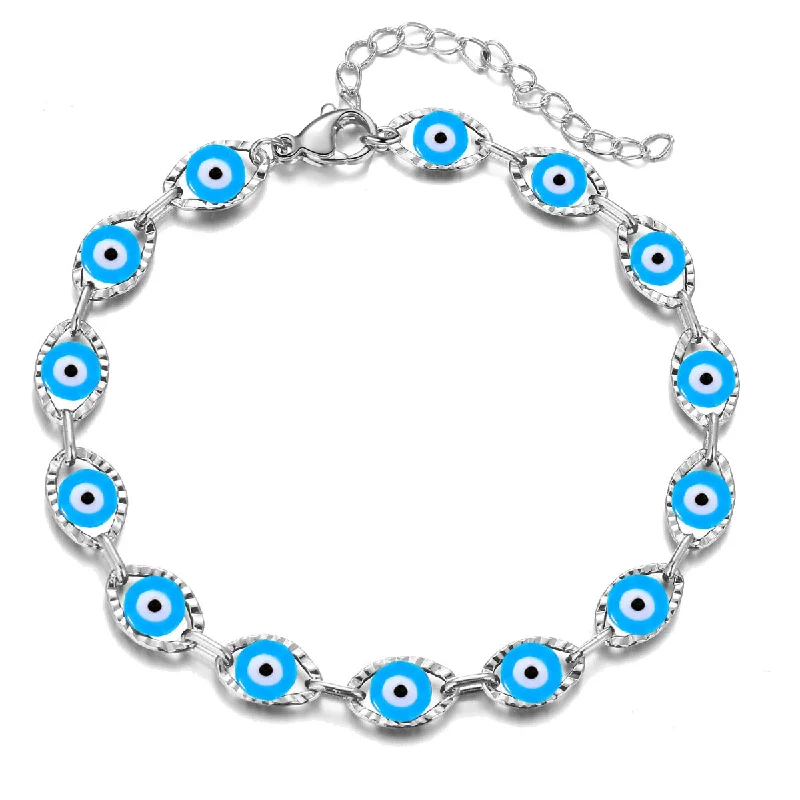 Light Blue Bracelet with Silver Background