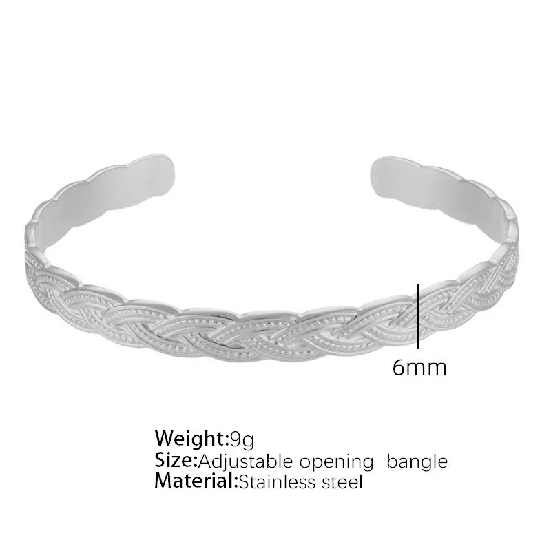 Sz39 Steel Adjustable Opening Bracelet