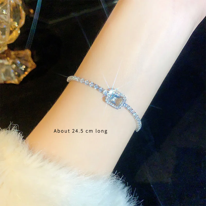 A2111 Silver White Crystal Bracelet