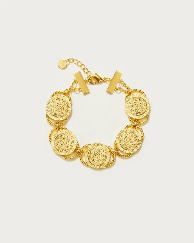 women's twisted bracelets-Golden Hojas Bracelet