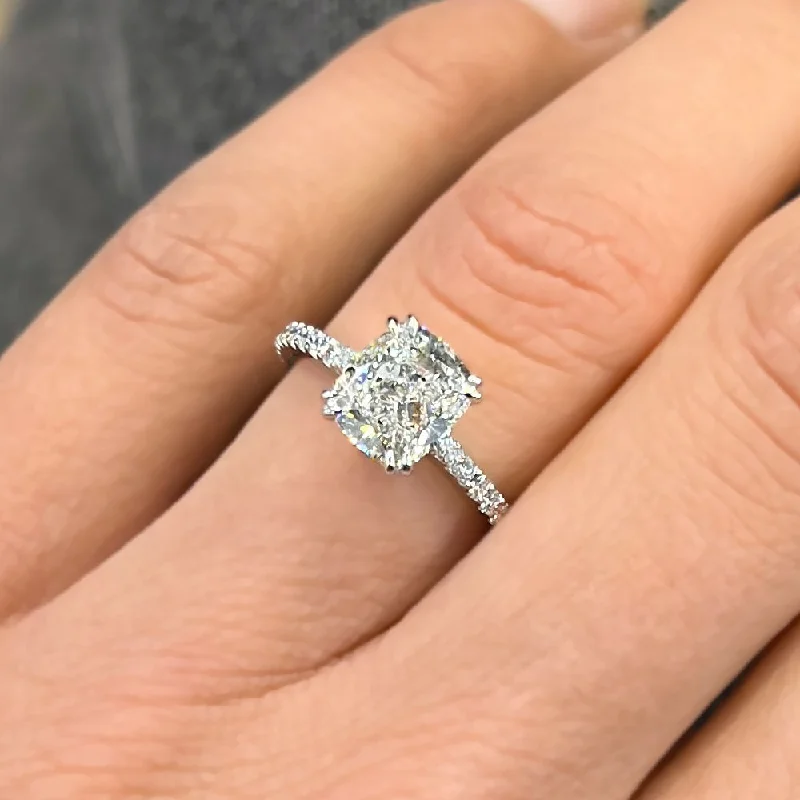 women's three-stone engagement rings-Elsa Cathedral Lab Grown Diamond Engagement Ring