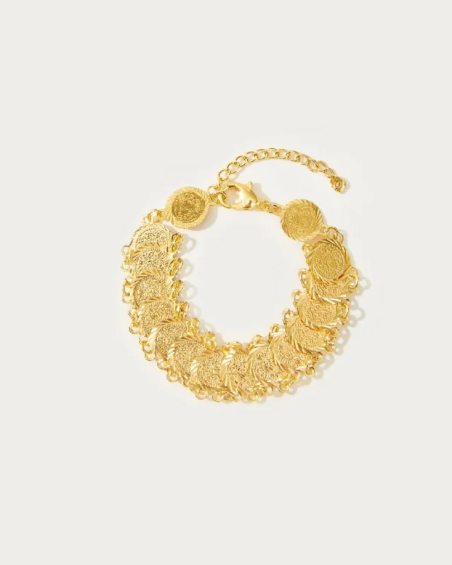 women's tennis bracelets-Gold Coin Bracelet