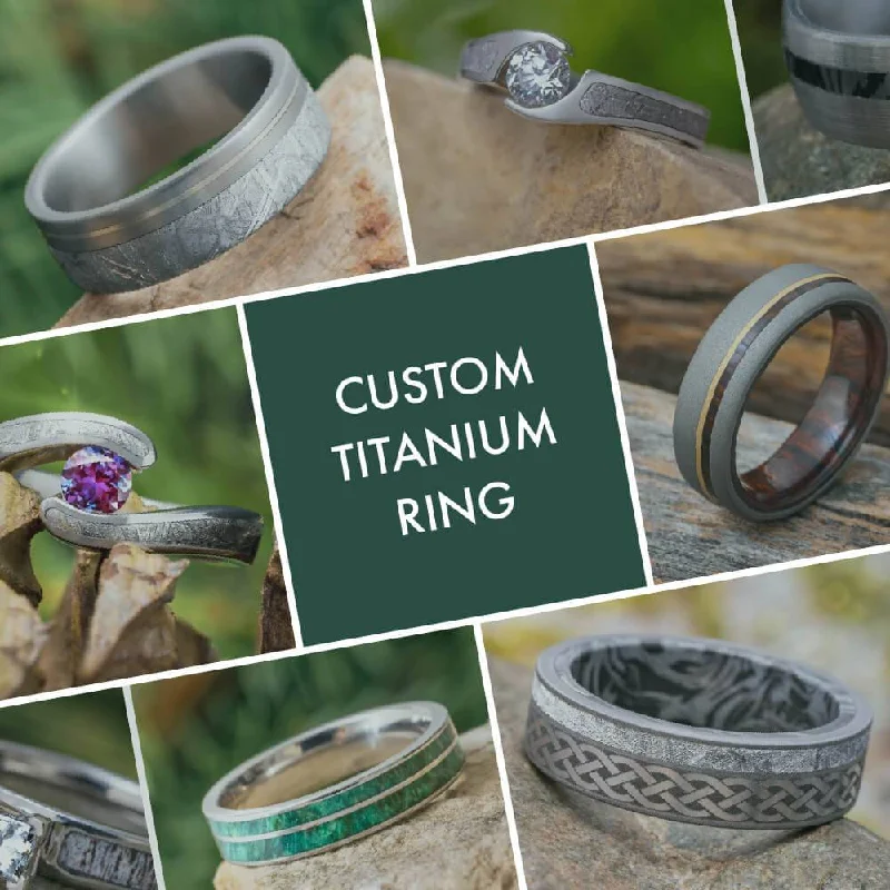 women's antique engagement rings-Custom Titanium Ring