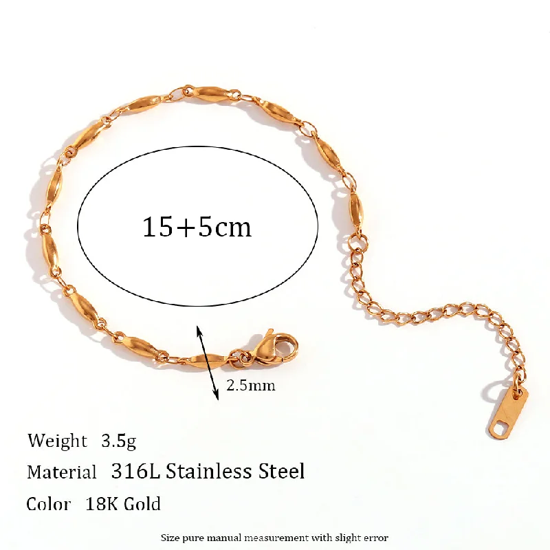 2.5mm Handmade Chain-Gold Cross Bracelet-15cm+5cm