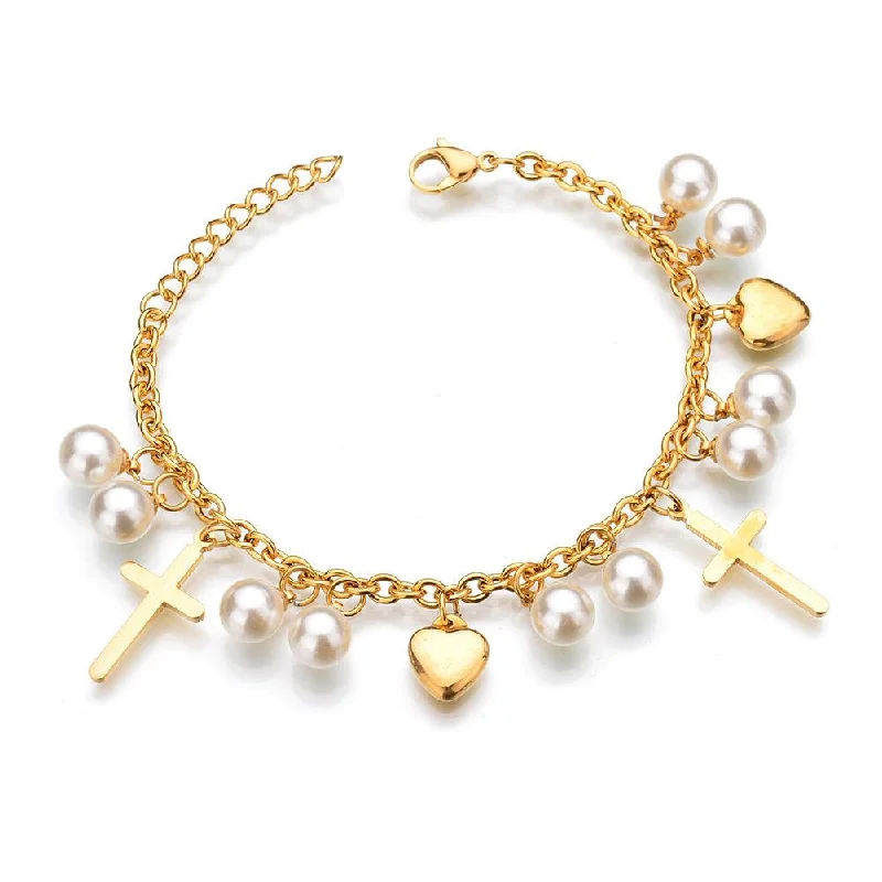 Pearl Cross Gold