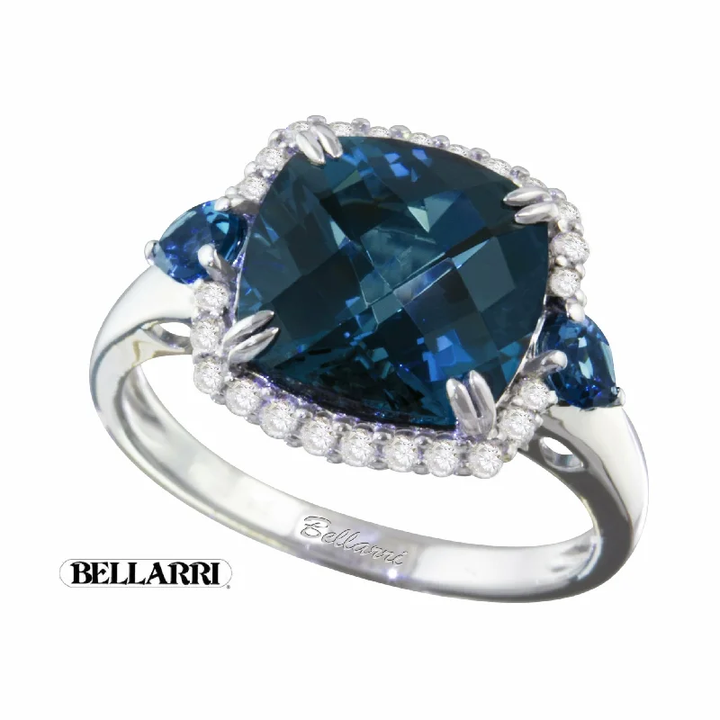 women's luxury diamond engagement rings-London Blue Topaz and Diamond Ring by Bellarri