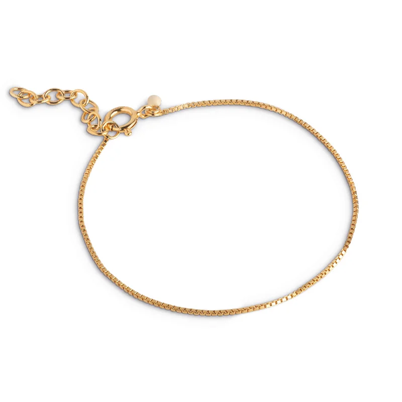 women's wedding bracelets-Bracelet, Box Chain 0,8 mm