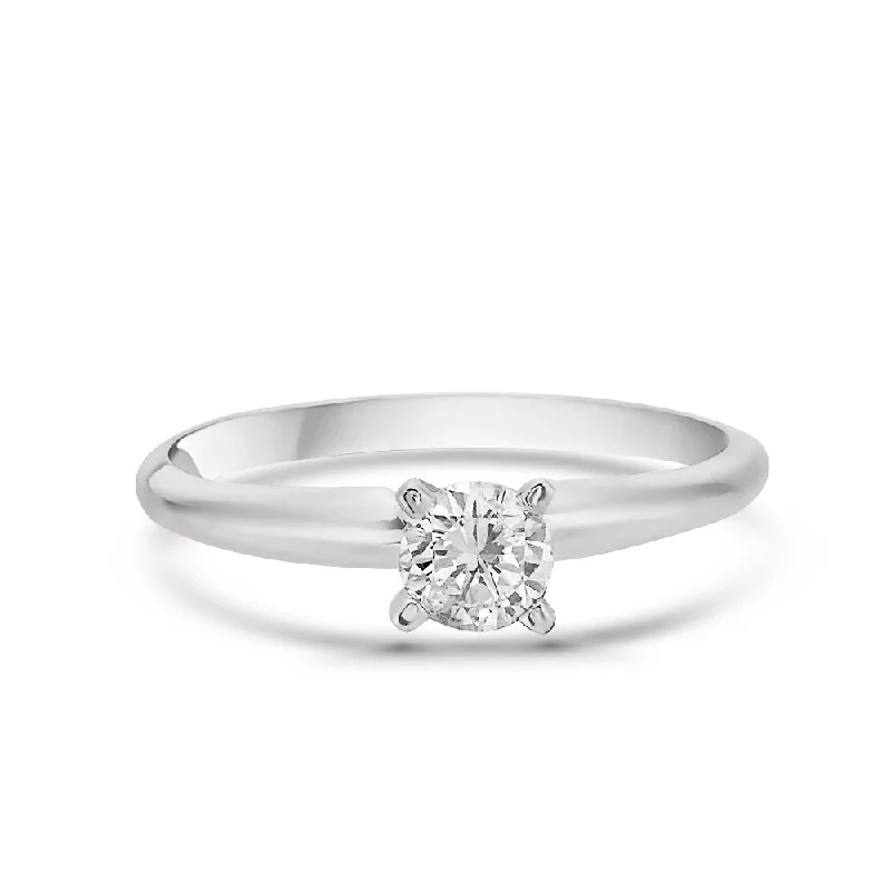 women's princess cut solitaire engagement rings-Diamond Solitaire Engagement Ring (0.10-0.30 ct.) 4-Prongs Setting in 14K Gold