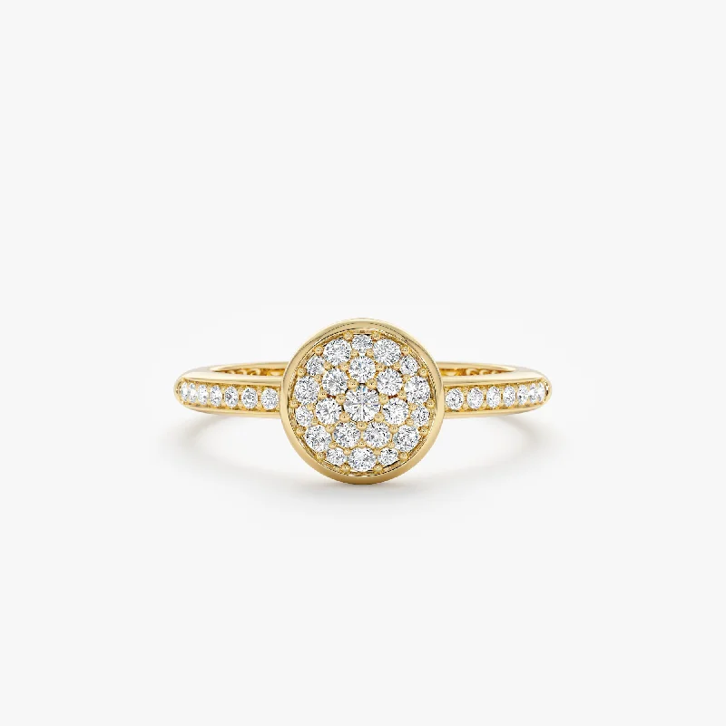 women's unique engagement rings with colored diamonds-Diamond Circle Engagement Ring, Arya