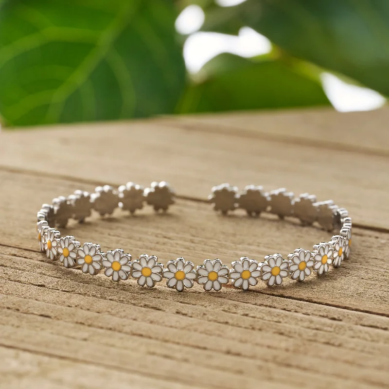 women's elegant bracelets-Little Daisy Cuff Bracelet