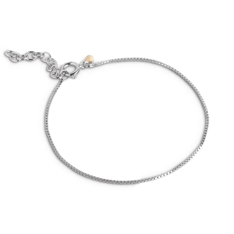 women's bridal bracelets-Bracelet, Box Chain 0,8 mm