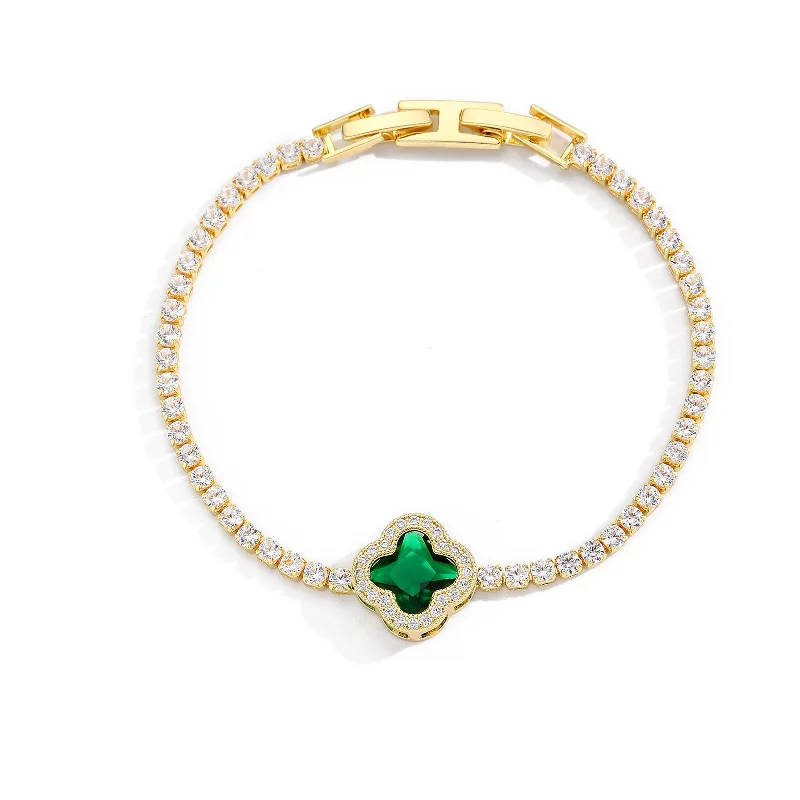 Green Zirconium Clover-Np04 Gold