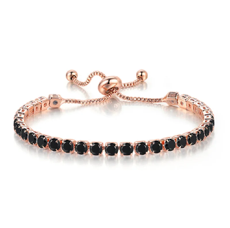 Rose Gold + 4mm round Blackstone